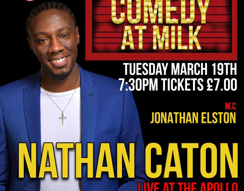 A picture of the poster for the comedy night