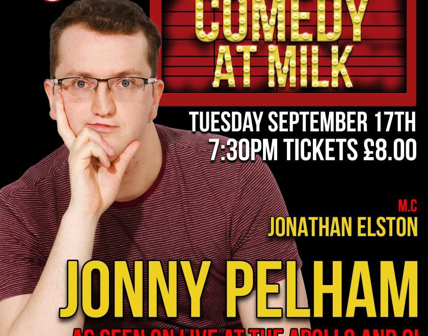A picture of the poster for the comedy night