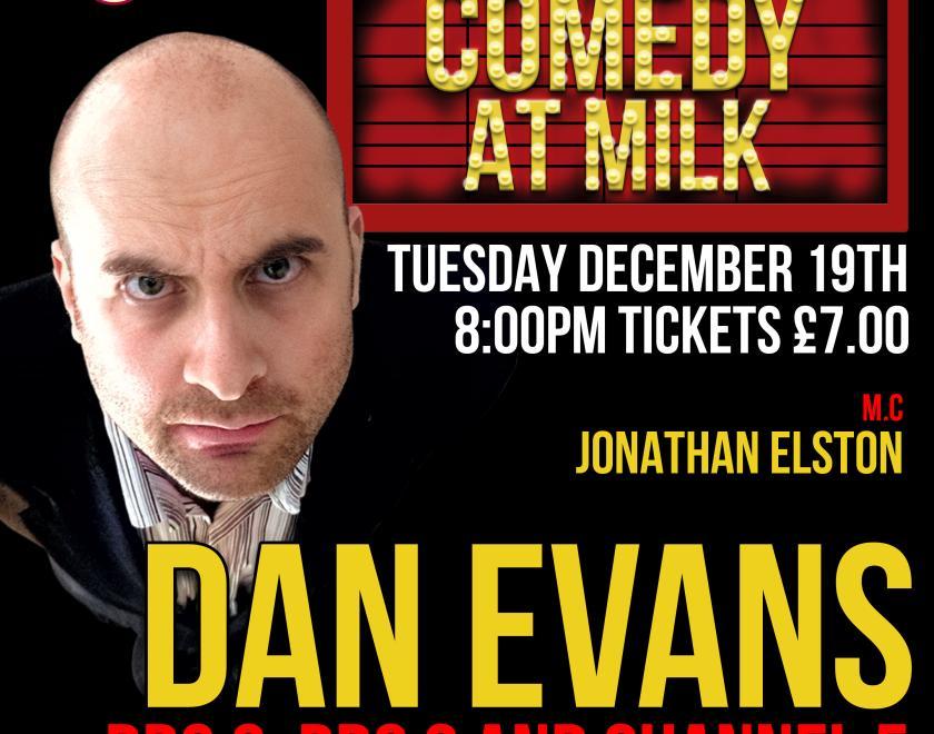 A picture of the poster for the comedy night