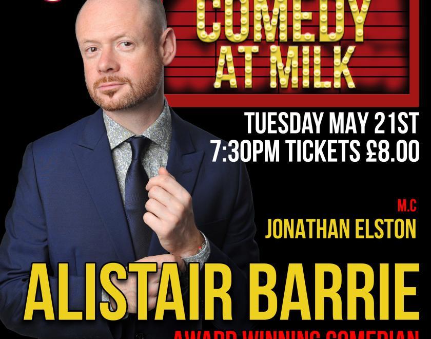 A picture of the poster for the comedy night