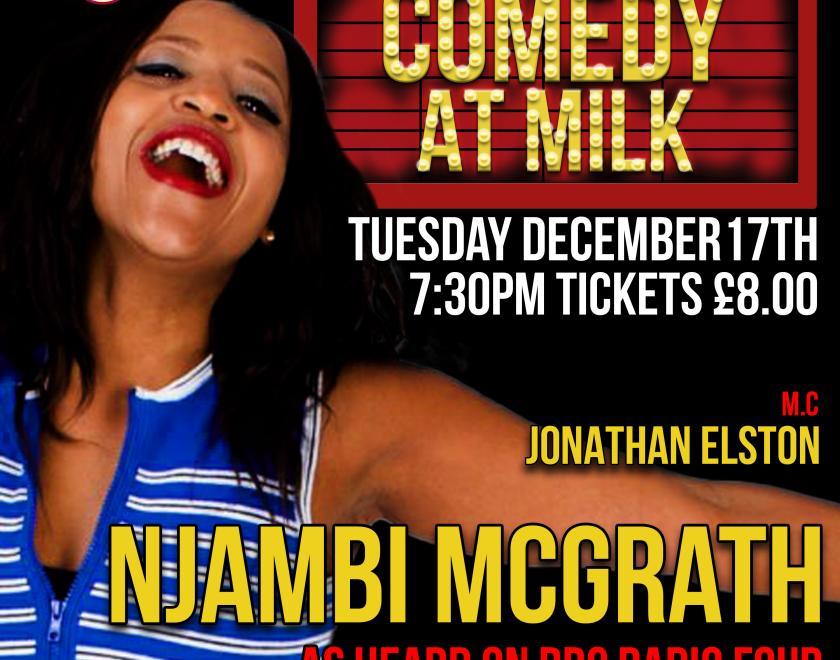 A picture of the poster for the comedy night