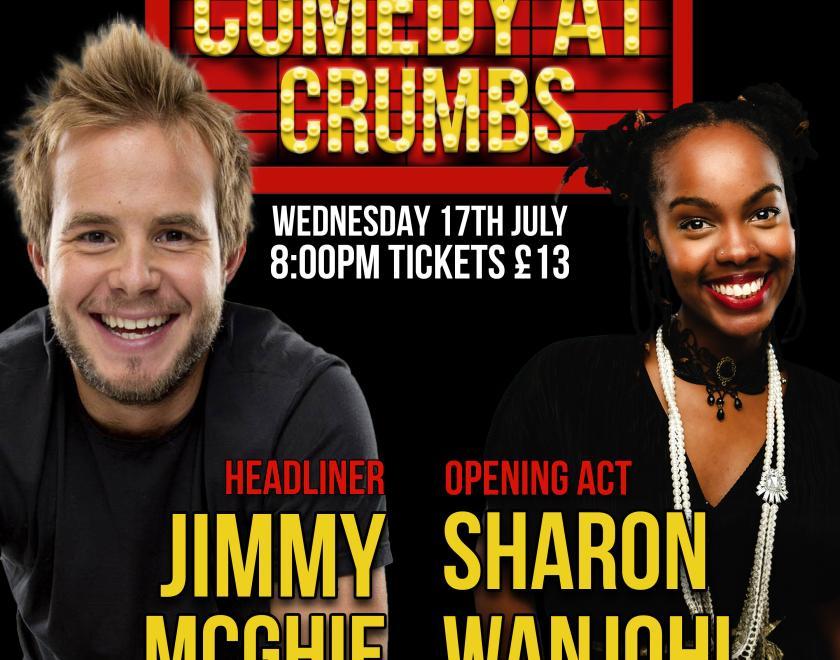 A picture of the poster for the comedy night