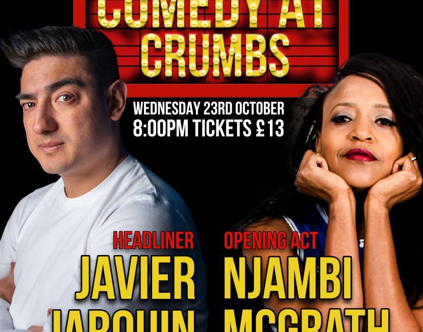 A picture of the poster for the comedy night