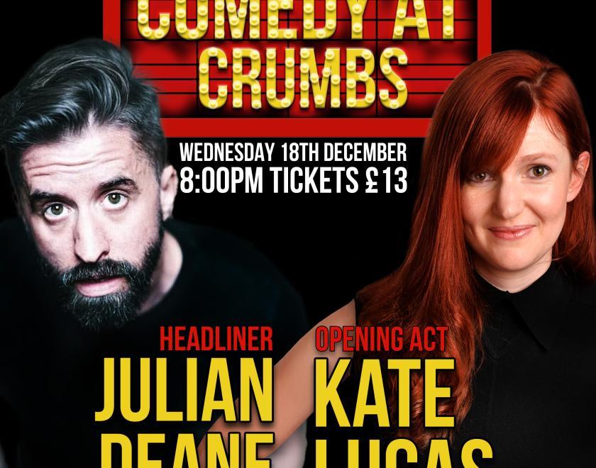A picture of the poster for the comedy night
