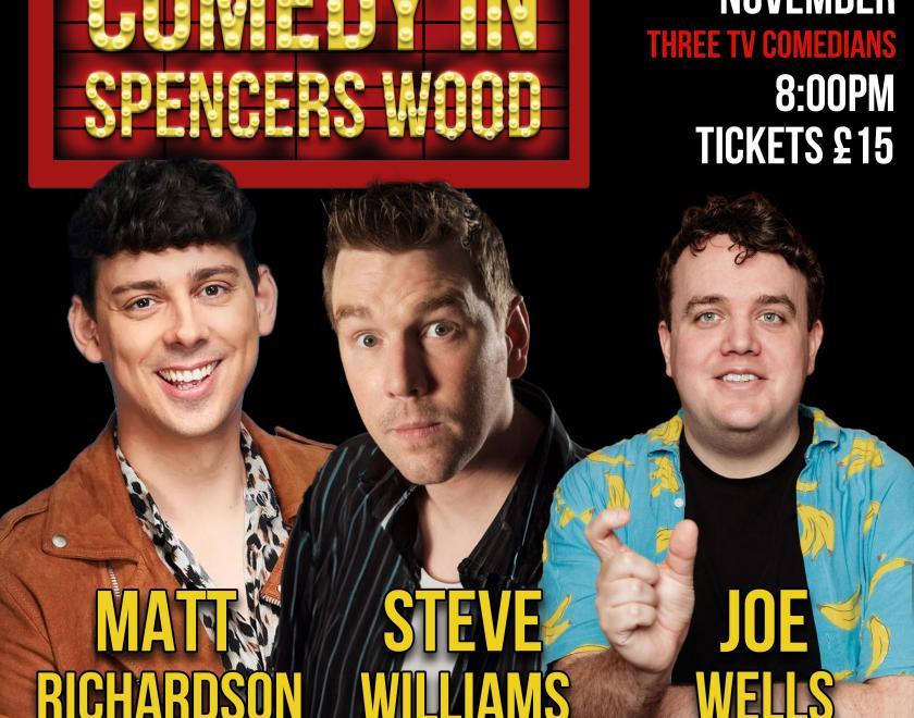 A picture of the poster for the comedy night