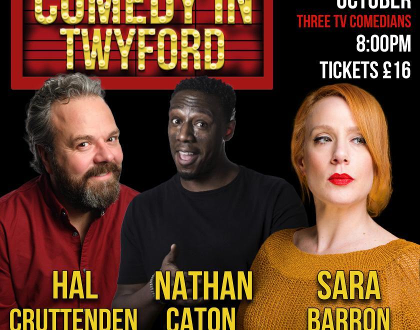 A picture of the poster for the comedy night