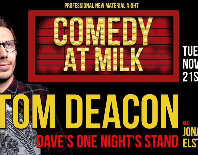 A picture of the poster for the comedy night