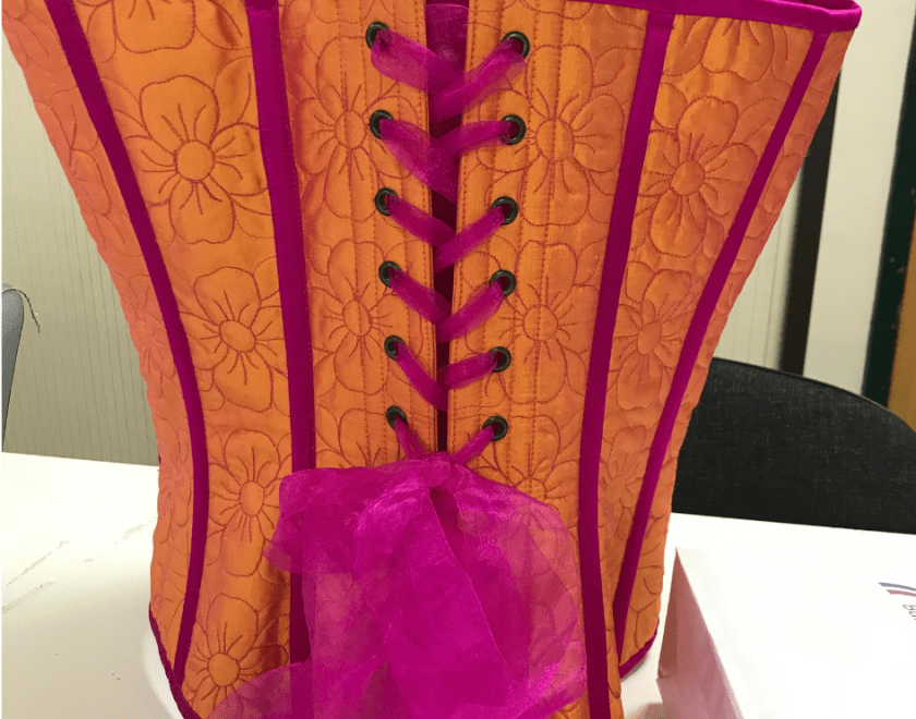 Corset made with recycled fabric
