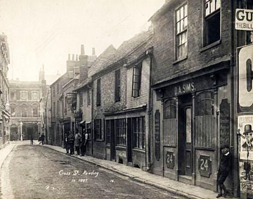 Cross Street Reading - the scene of the murder, in 1887 