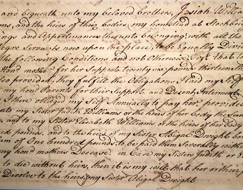 last will and testament from 1755