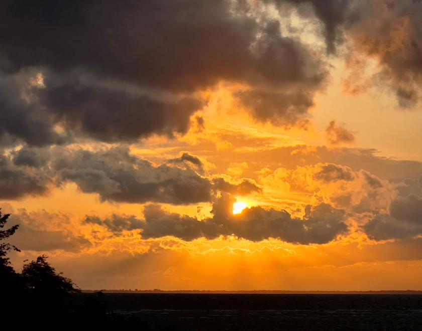 Photo of a sunset over Dråby Strand, Denmark.  