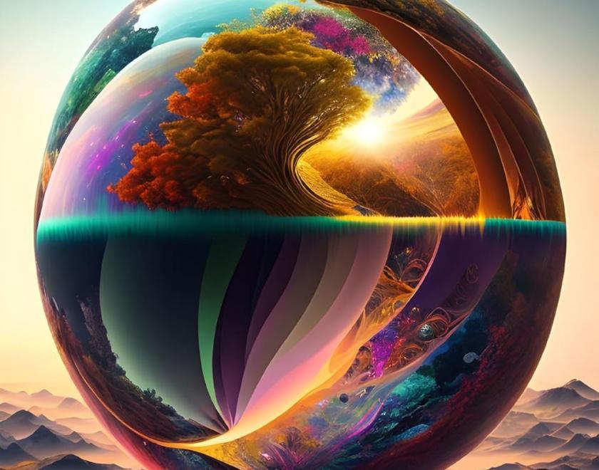 Ecosophia film poster featuring a stylised image of the Earth