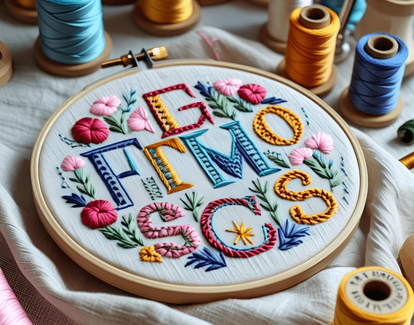 Letters embroidered