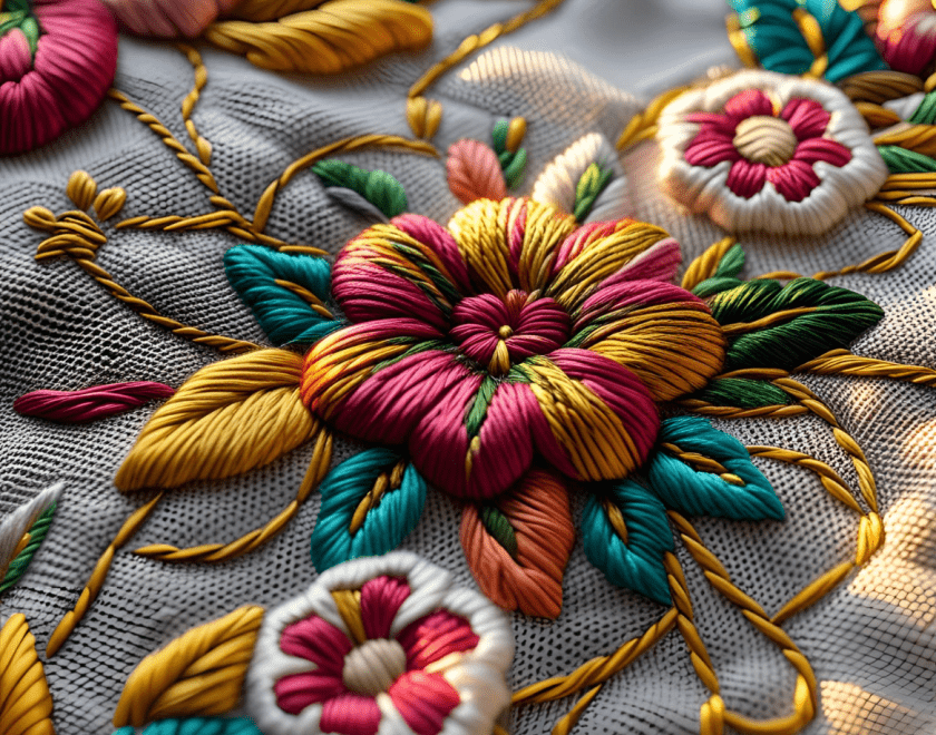 Embroidered flowers