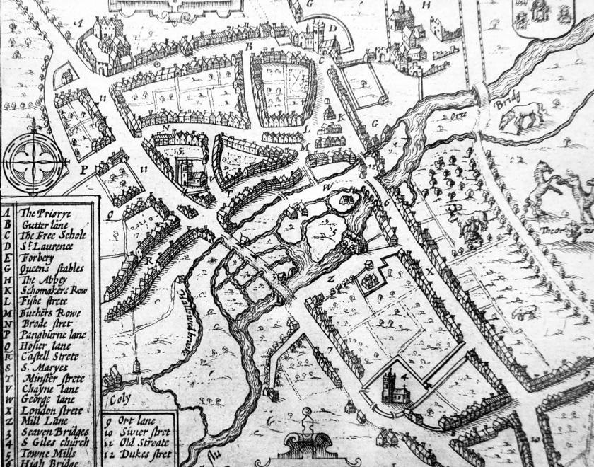17th century map of Reading