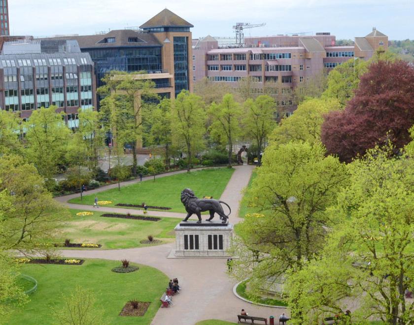 Forbury view from the Gateway's rooftop