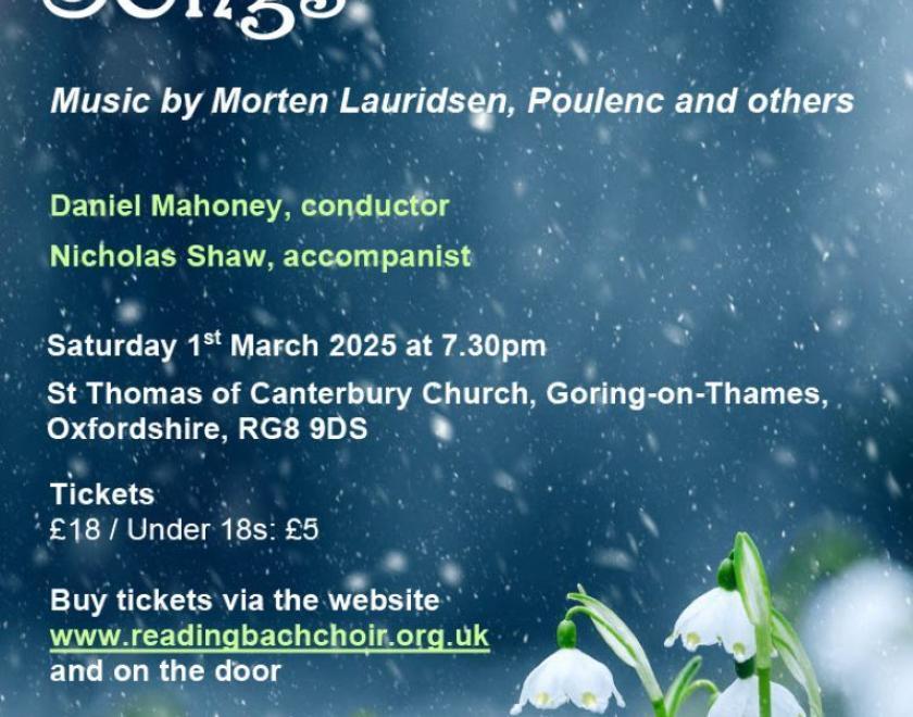 Flyer giving details of the concert