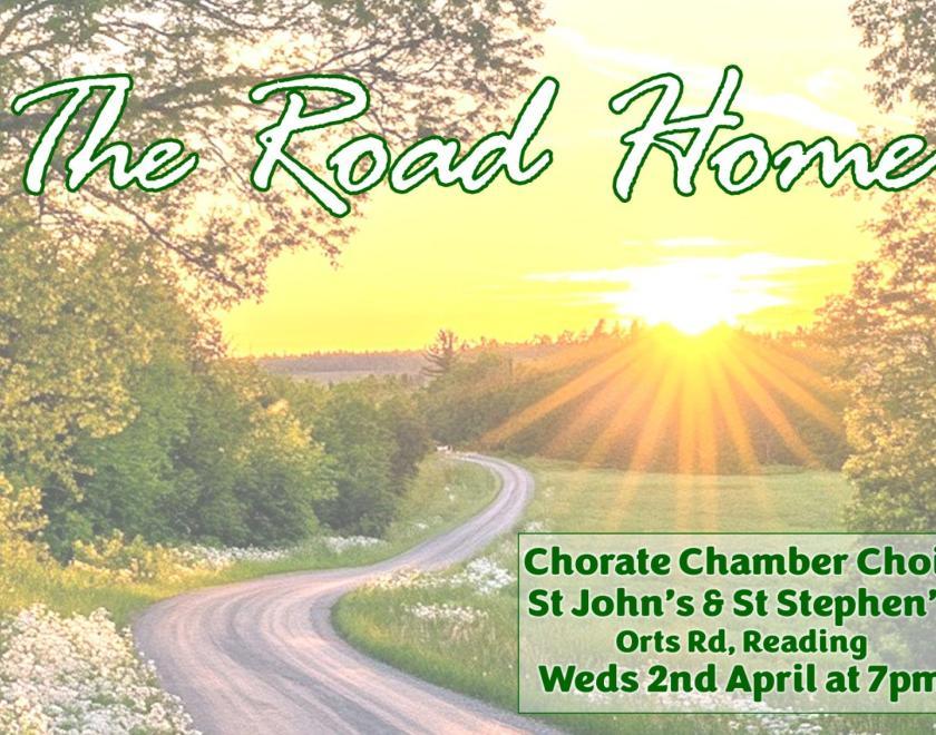 The Road Home poster featuring a sunset over a road