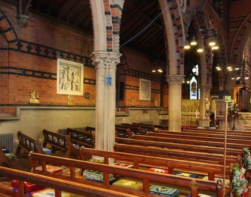 The north arcade of All Saints Church in Boyne Hill, Maidenhead