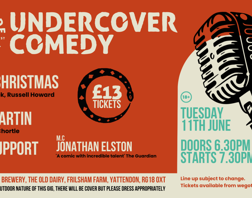 A picture of the poster for the comedy night