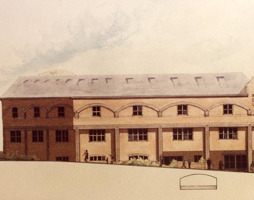 Old painting of Reading Library