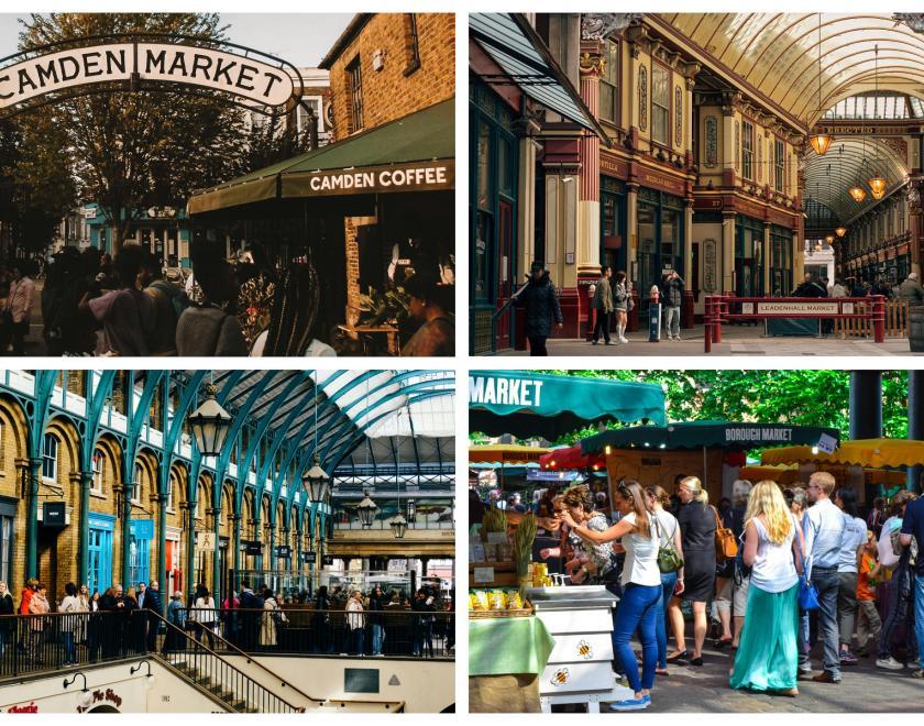 Montage of images of London markets