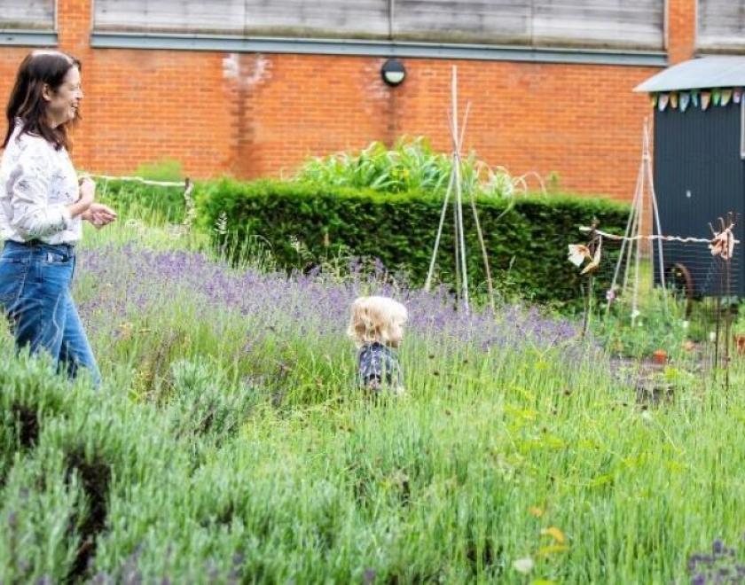 Family in The MERL garden
