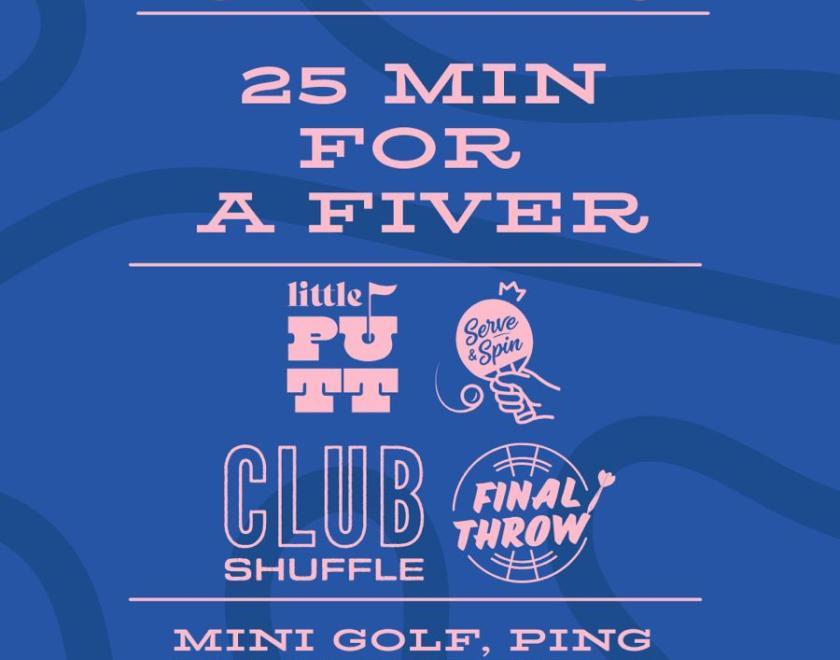 Poster for £5 games Sun-Wed