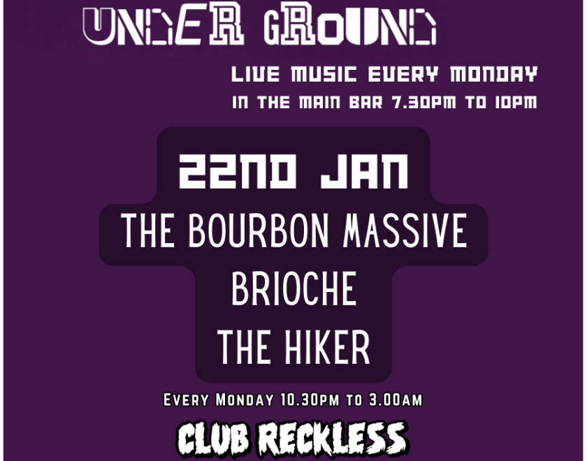 The Turtle Underground is a weekly Monday night event at The Purple Turtle. 3 Original local bands from Reading and the surrounding areas.