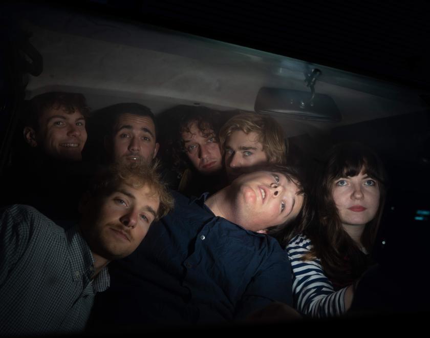 band image of the band personal trainer in the back of a van
