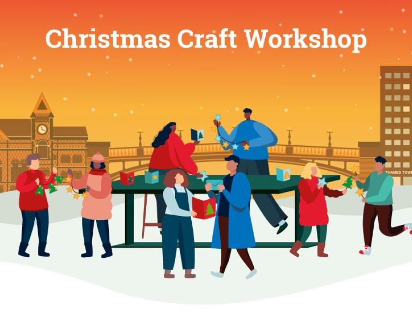 Image of people making Christmas decorations