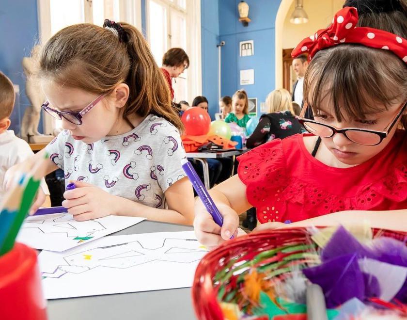 Children doing arts and crafts in Reading Museum