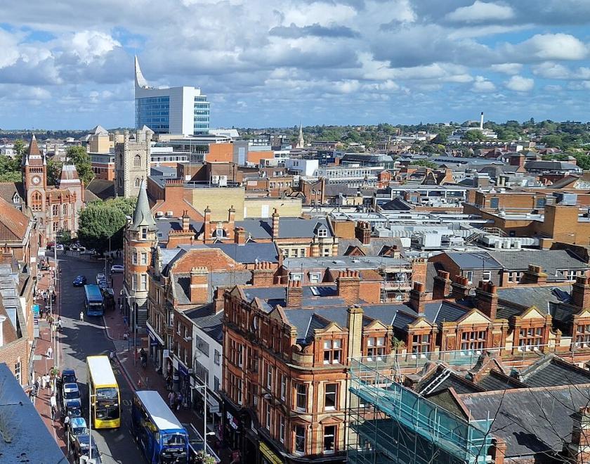 Reading seen from above