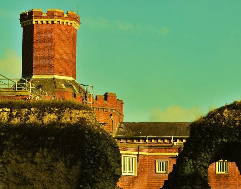 Reading Gaol taken from the Abbey ruins