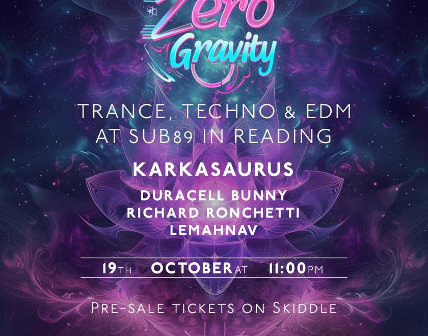 Event banner for Zero Gravity in Reading