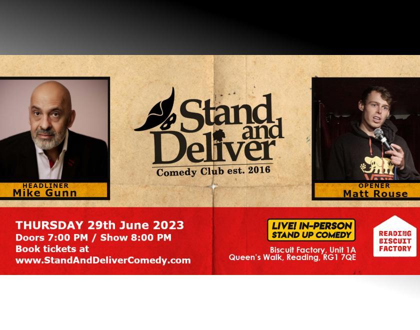 Stand and Deliver June poster with Mike Gun