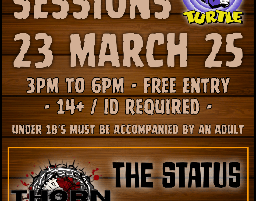 THE SUNDAY SESSIONS 3 Young up & coming bands from Reading and surrounding areas play the Purple Turtle stage.  Thorn - @thorn_bandofficial The Status Memento Mori  3pm to 6pm FREE ENTRY 14+ / ID Required  UNDER 18+s must be accompanied by an adult  #sundaysessions #newmusicalert #gotoagigthismonth #purpleturtlerocks #whatsonreading @therockacademy @forestschoolmusic