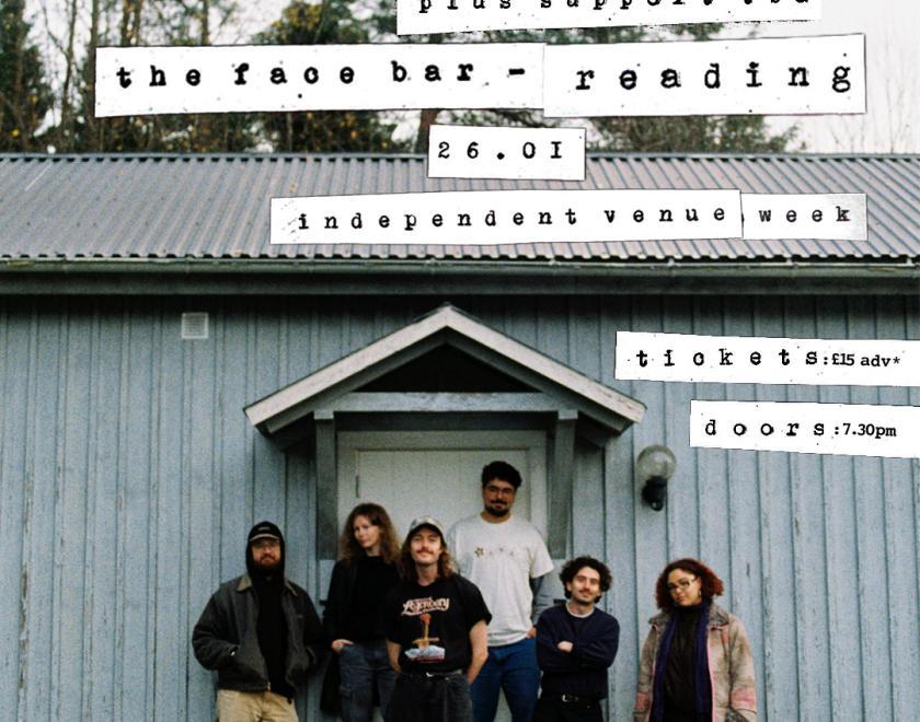 Brown horse band pic with venue details on