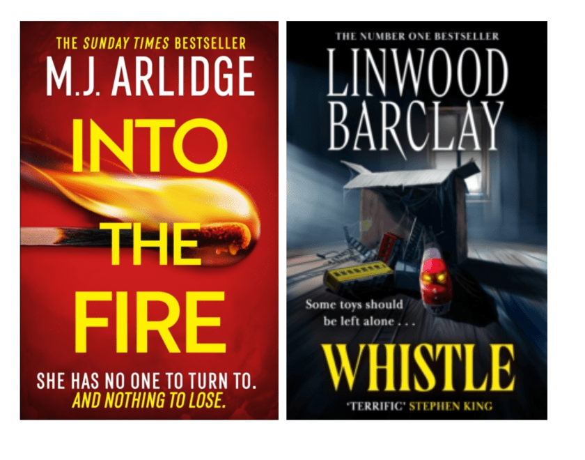 Covers of the latest books by M.J. Arlidge and Linwood Barclay