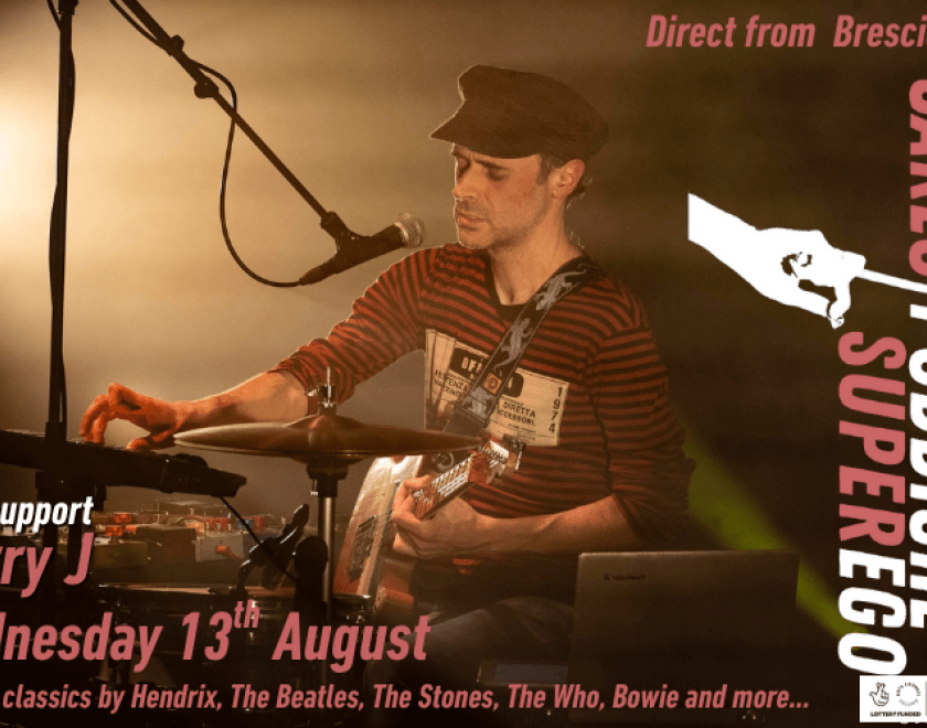 Carlo Poddighe (Italy) w/ support from Harry J  One man. Every instrument. ALL the sound.  The viral sensation and multi-instrumental wizard Carlo Poddighe brings his explosive solo show to Reading  From guitar-shredding to drum-thumping and bass-grooving, Carlo recreates full-band arrangements entirely on his own — live and in real-time.  You’ve seen the mind-blowing videos online… Now experience the magic in person.  Expect epic renditions of classics by Hendrix, The Beatles, The Stones, The Who, Bowie, i