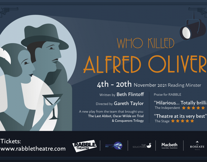 Graphic image flyer for Who Killed Alfred Oliver?
