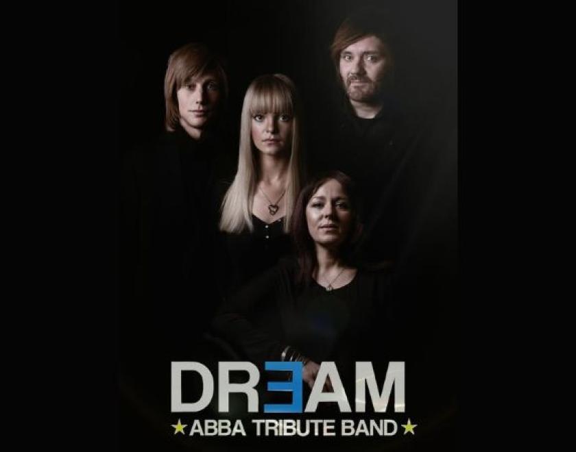 The image shows a photo of ABBA Dream, an ABBA tribute band.
