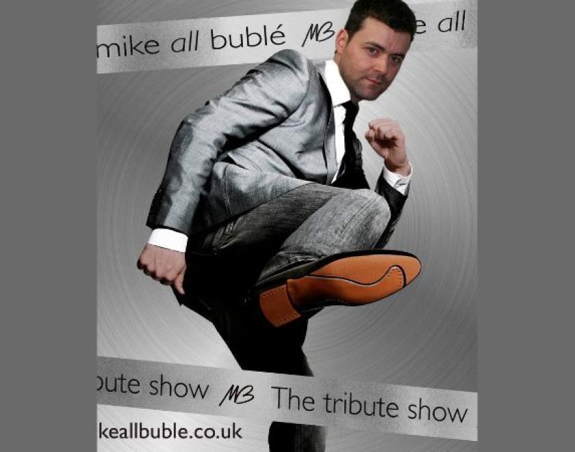 The image shows a picture of a Micheal Buble tribute