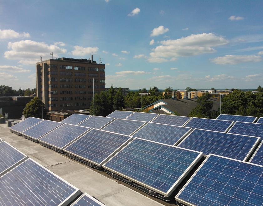 Solar PV panels on a rooftop