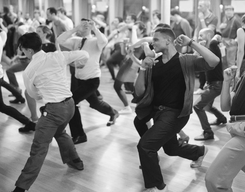 Room of solo jazz dancers