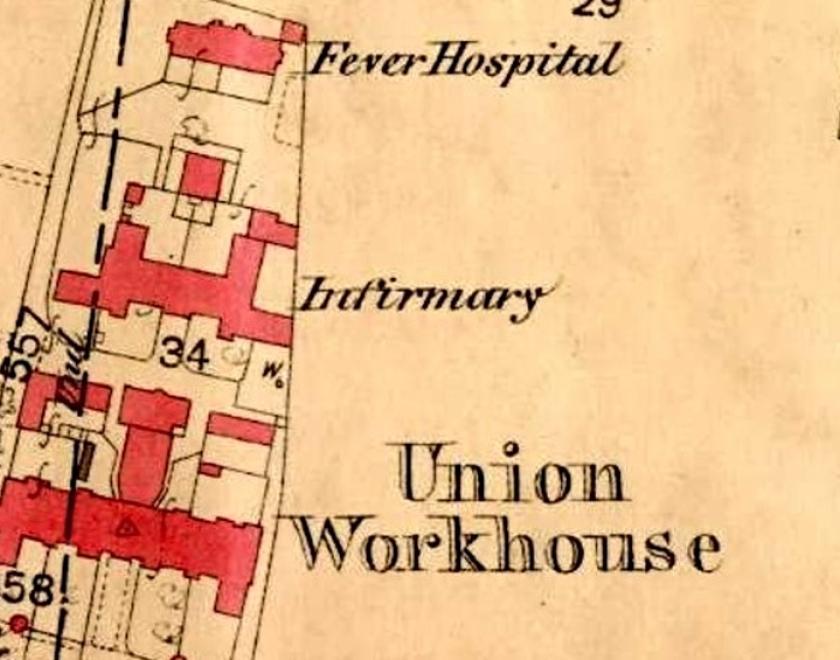 Map showing Reading Union Workhouse