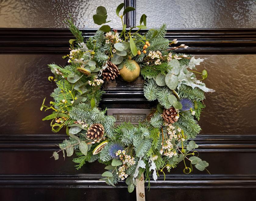 Wreath on a door
