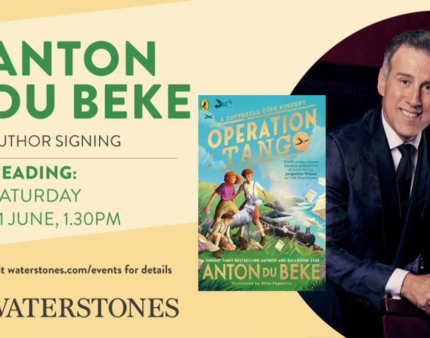 Photo of Anton Du Beke next to a copy of his book