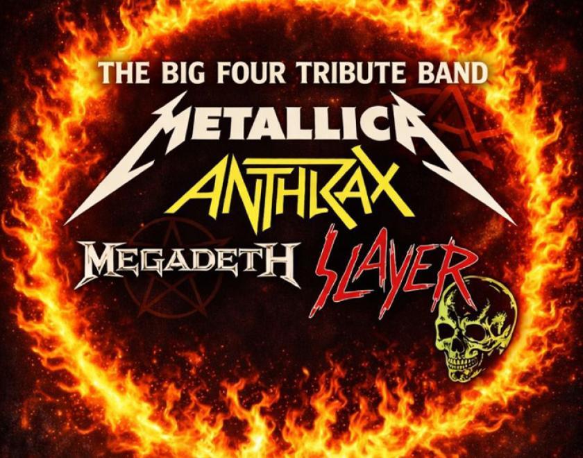Poster with logos for Metallica, Megadeth, Slayer and Anthrax