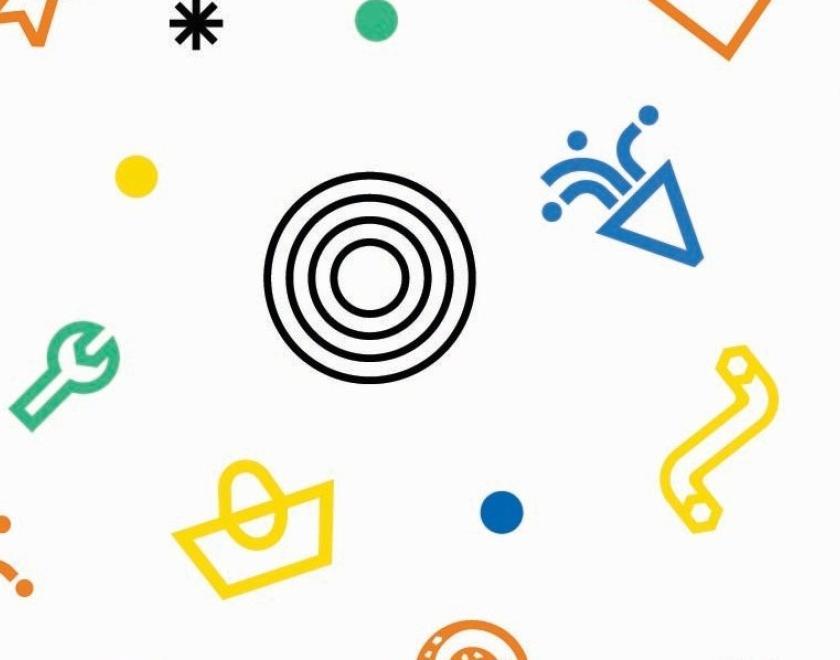 ikea celebration graphics with icons of cinnamon buns, confetti shoppin bags